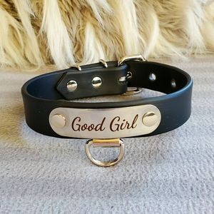 Black Vegan Leather Good Girl Choker Coll…